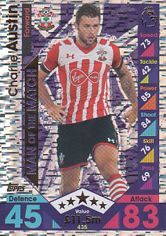 Charlie Austin Southampton 2016/17 Topps Match Attax Man of the Match #435